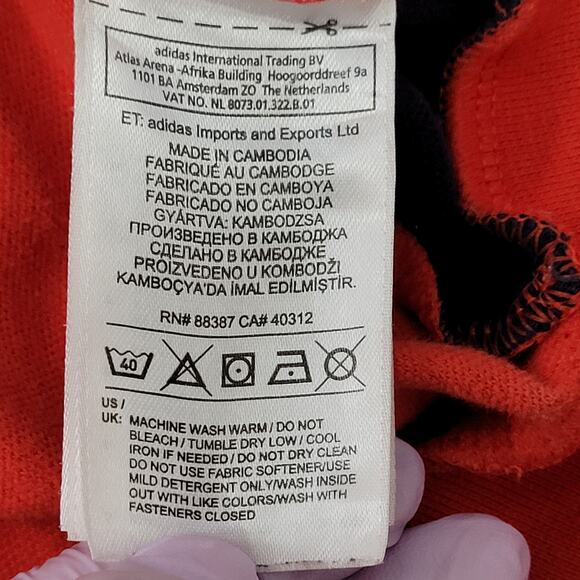 ADIDAS Colorblock Track Jacket Medium 21x26 Baggy Red Stripes - Picture 12 of 16